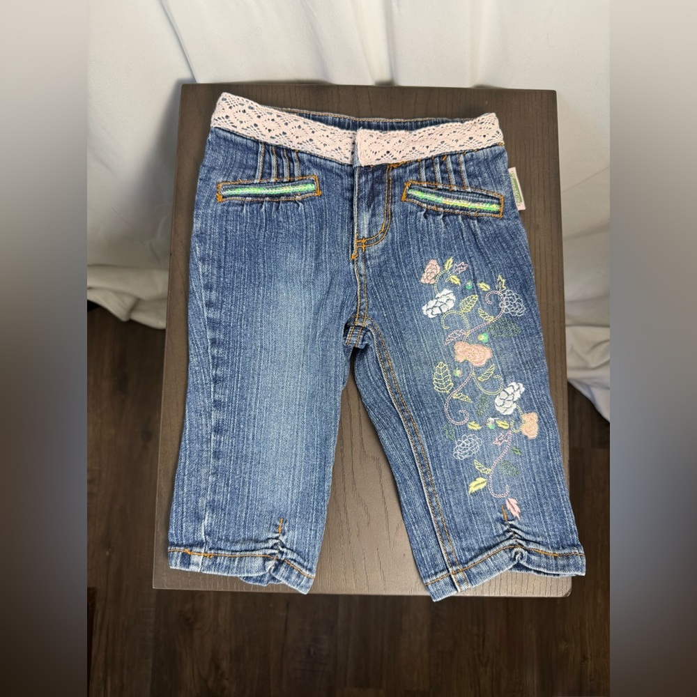 The Cheetah Girls 5 Girls Vintage Sequin Embroidered Snap Button Jeans